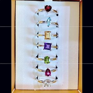 Choice of .925 Genuine Sterling and Gemstone Rings- Size 10